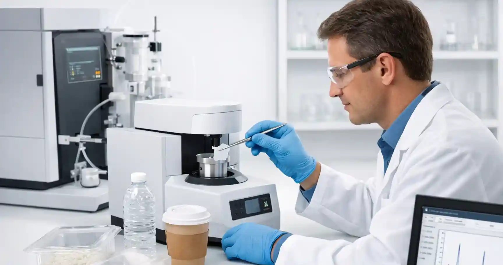 Scientist Testing Food Packaging Compliance